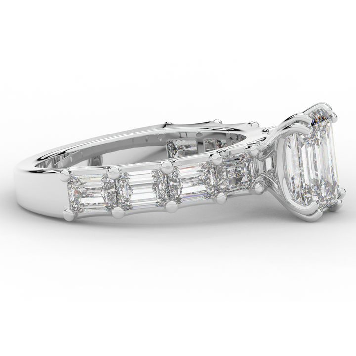 3.75CT.TW EMERALD CUT LAB DIAMOND SOLITAIRE ENGAGEMENT RING