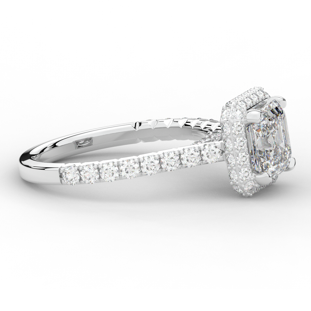 2.75CT.TW ASSCHER LAB DIAMOND HALO ENGAGEMENT RING - Nazarelle