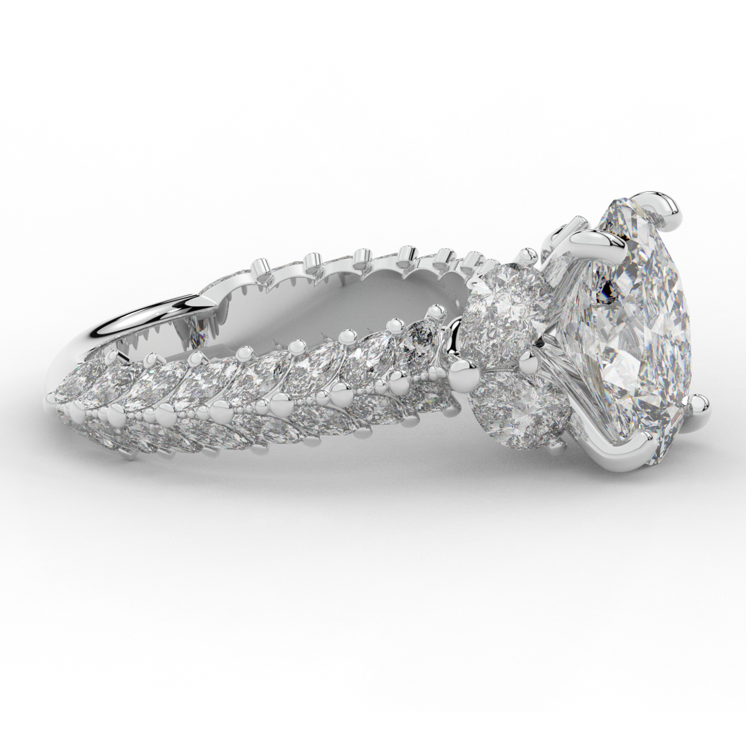 5.25CT.TW OVAL LAB DIAMOND HALO ENGAGEMENT RING - Nazarelle