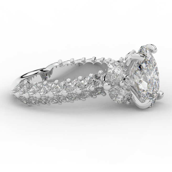 5.25CT.TW OVAL LAB DIAMOND HALO ENGAGEMENT RING - Nazarelle