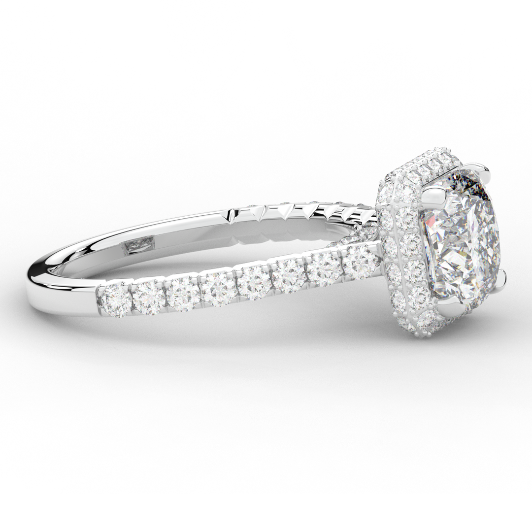 2.75CT.TW CUSHION LAB DIAMOND HALO ENGAGEMENT RING - Nazarelle