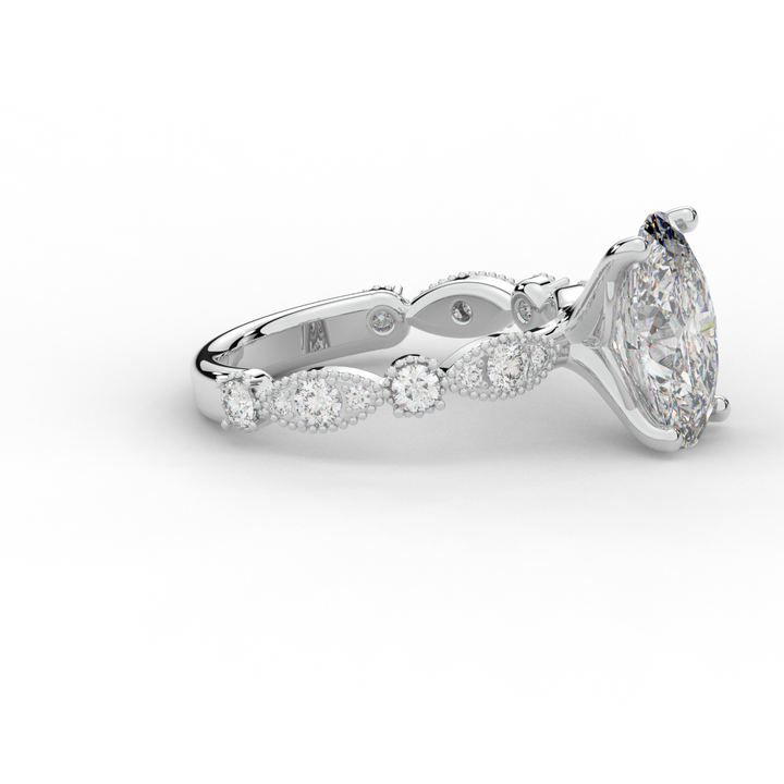 3.50CT.TW OVAL LAB DIAMOND SOLITAIRE ENGAGEMENT RING - Nazarelle