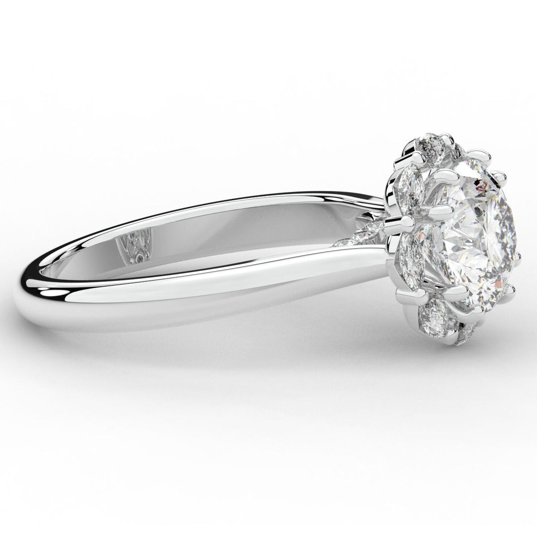 2.40CT.TW ROUND LAB DIAMOND HALO ENGAGEMENT RING - Nazarelle