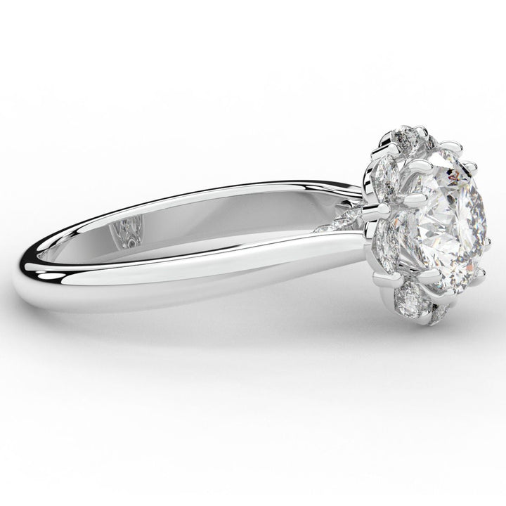 2.40CT.TW ROUND LAB DIAMOND HALO ENGAGEMENT RING - Nazarelle