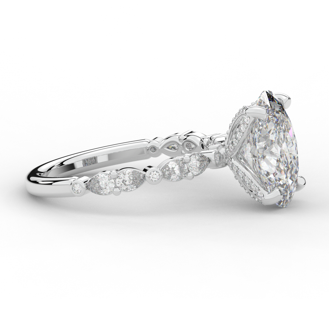 3.60CT.TW OVAL LAB DIAMOND SOLITAIRE ENGAGEMENT RING - Nazarelle