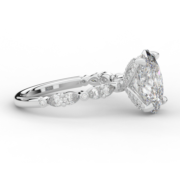 3.60CT.TW OVAL LAB DIAMOND SOLITAIRE ENGAGEMENT RING - Nazarelle