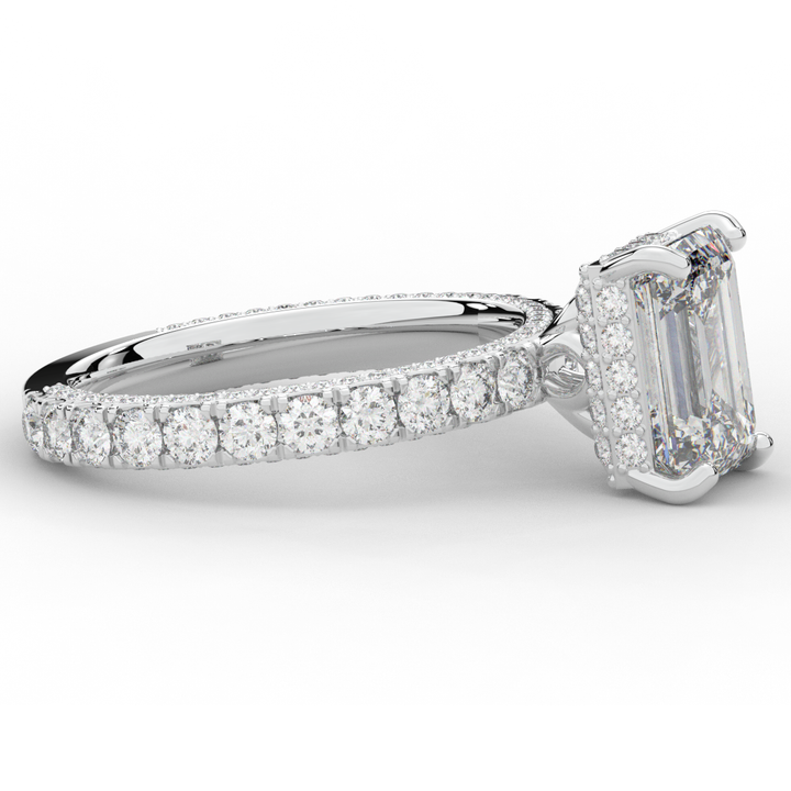 3.00CT.TW EMERALD CUT LAB DIAMOND ENGAGEMENT RING - Nazarelle