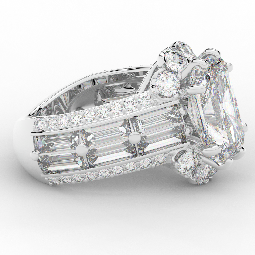 8.25CT.TW RADIANT LAB DIAMOND HALO ENGAGEMENT RING - Nazarelle