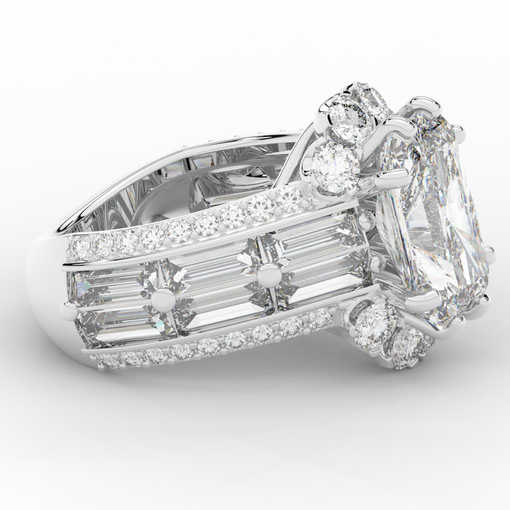 8.25CT.TW RADIANT LAB DIAMOND HALO ENGAGEMENT RING - Nazarelle