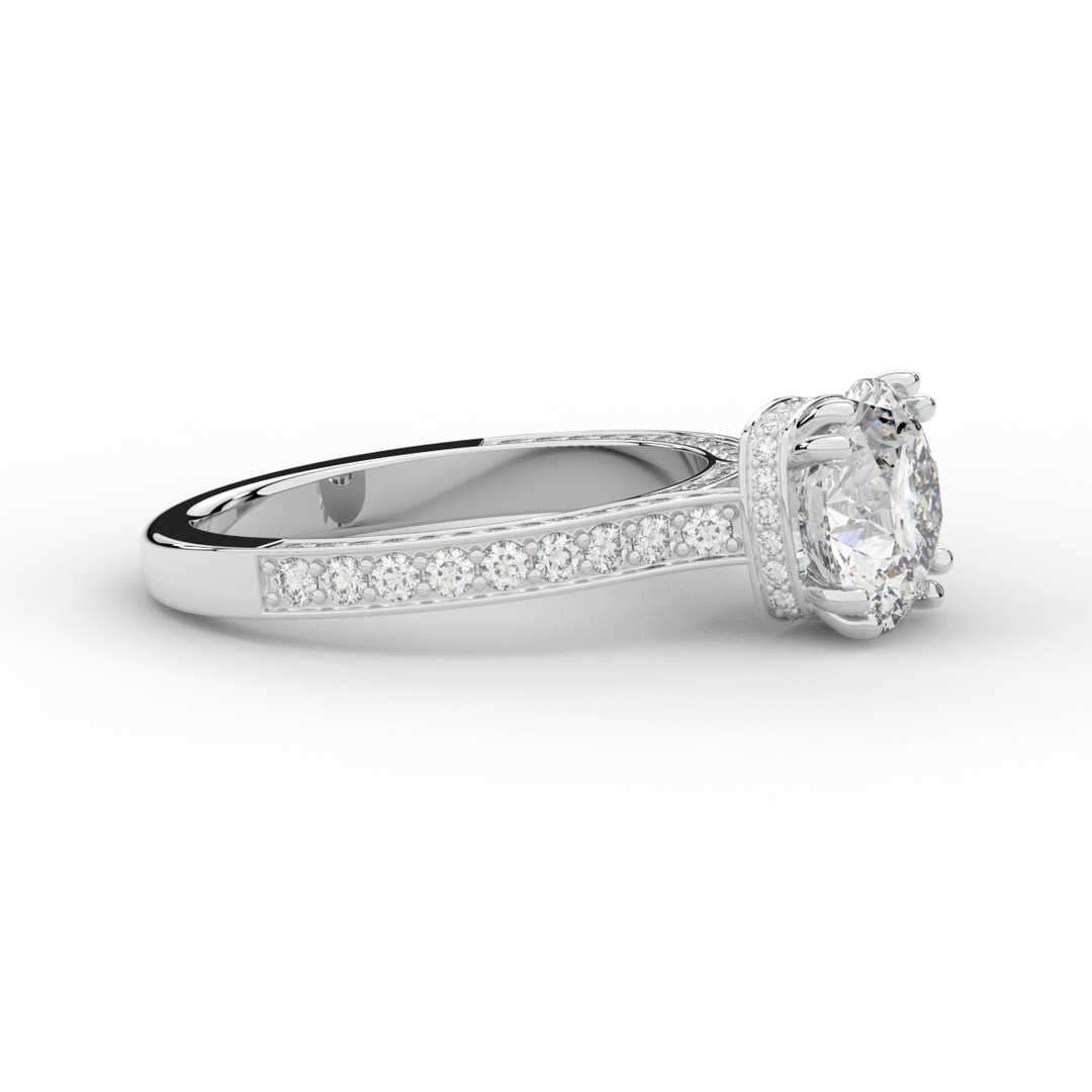 2.60CT.TW ROUND LAB DIAMOND SOLITAIRE ENGAGEMENT RING - Nazarelle