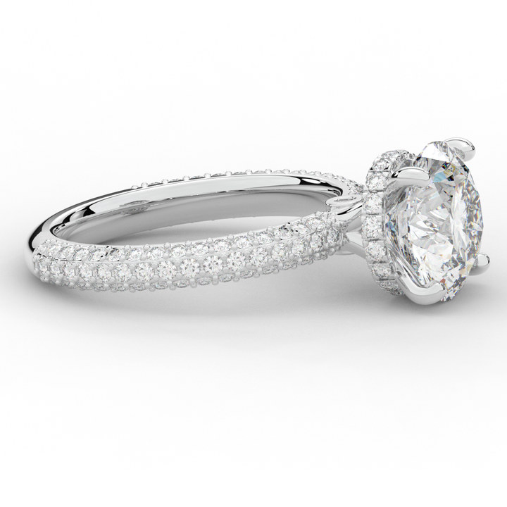 3.60CT.TW ROUND LAB DIAMOND SOLITAIRE ENGAGEMENT RING - Nazarelle