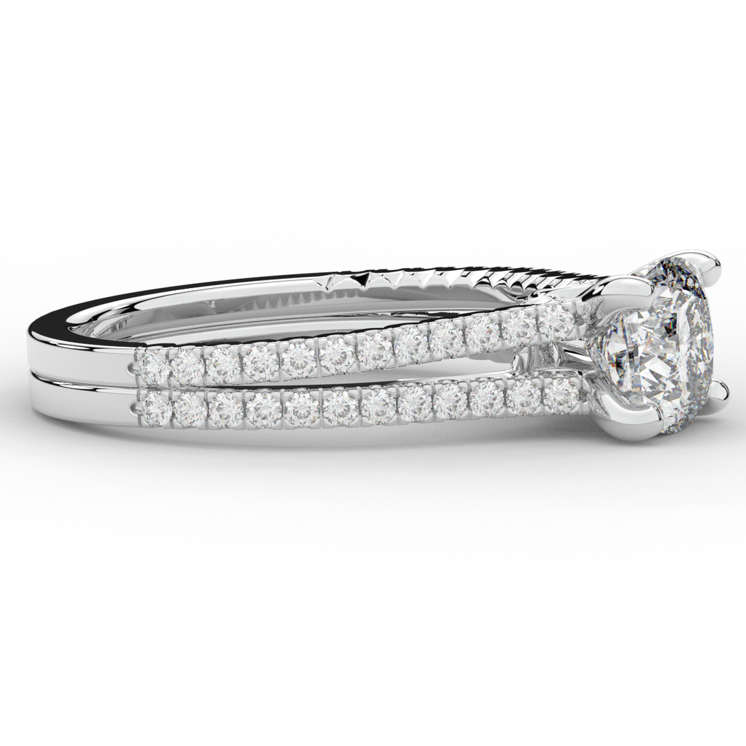 1.90CT.TW CUSHION LAB DIAMOND SOLITAIRE ENGAGEMENT RING - Nazarelle