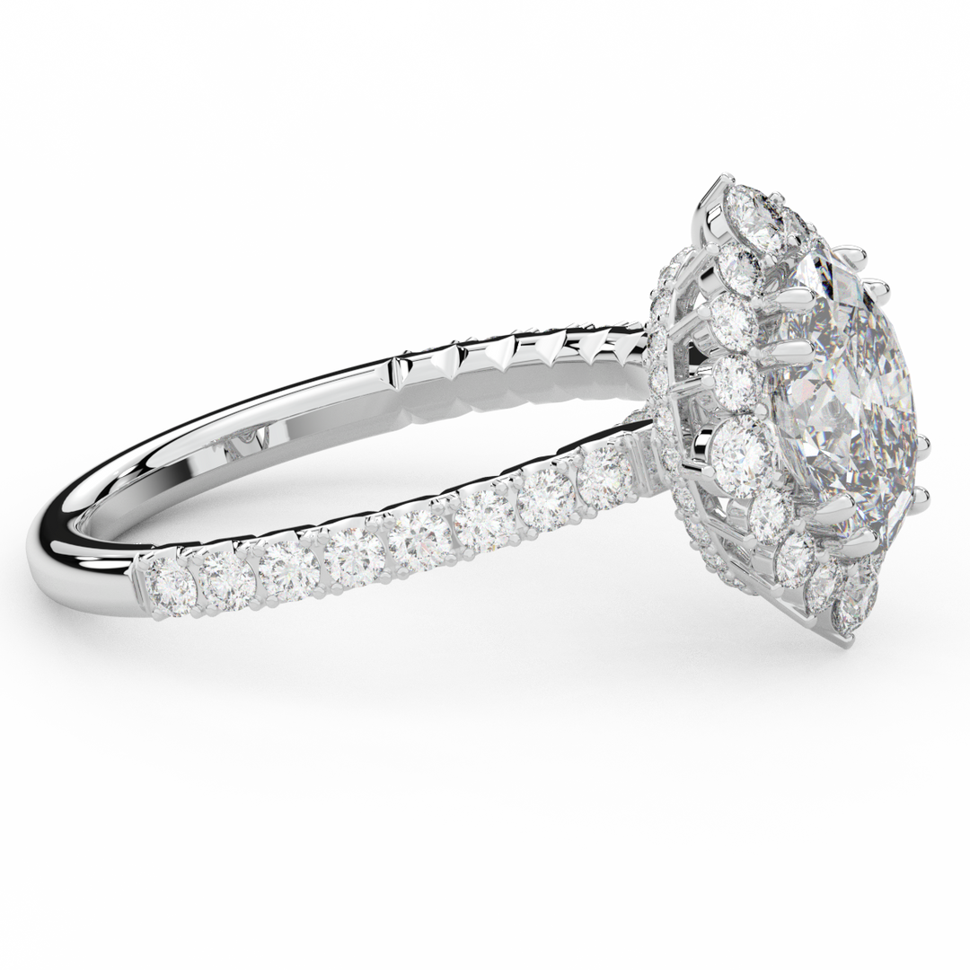 2.80CT.TW OVAL LAB DIAMOND HALO ENGAGEMENT RING - Nazarelle
