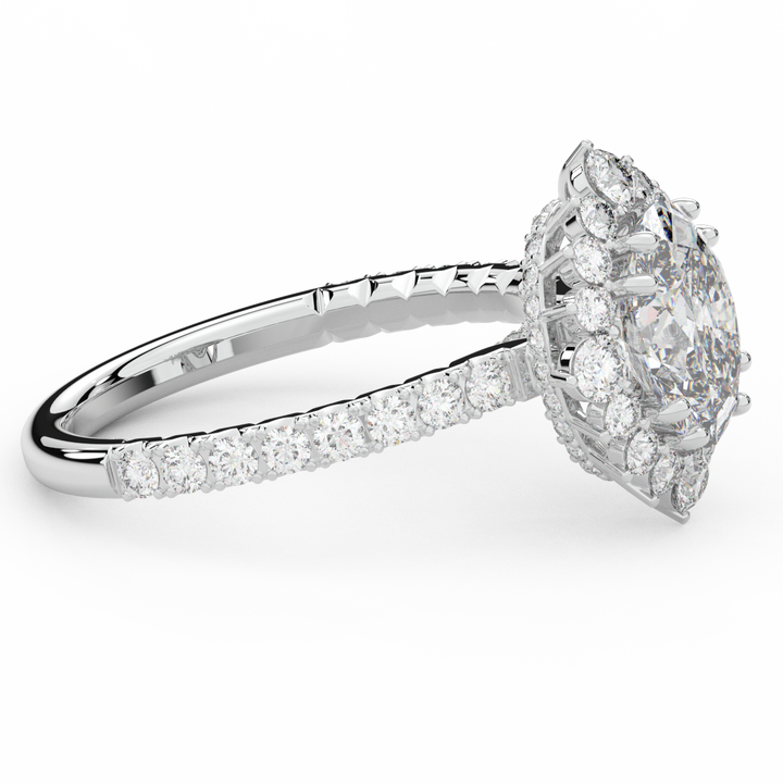 2.80CT.TW OVAL LAB DIAMOND HALO ENGAGEMENT RING - Nazarelle