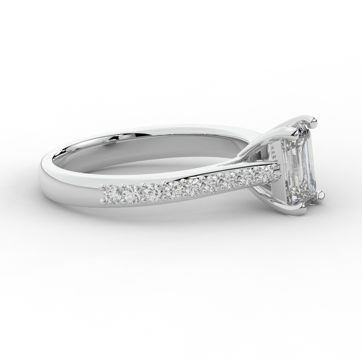 1.25CT.TW EMERALD CUT LAB DIAMOND SOLITAIRE ENGAGEMENT RING - Nazarelle