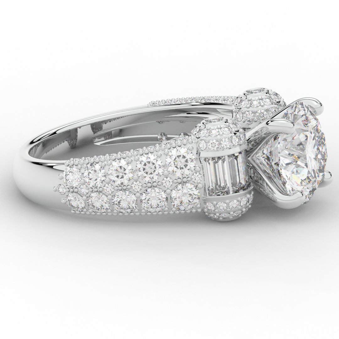 4.75CT.TW ROUND LAB DIAMOND ENGAGEMENT RING - Nazarelle