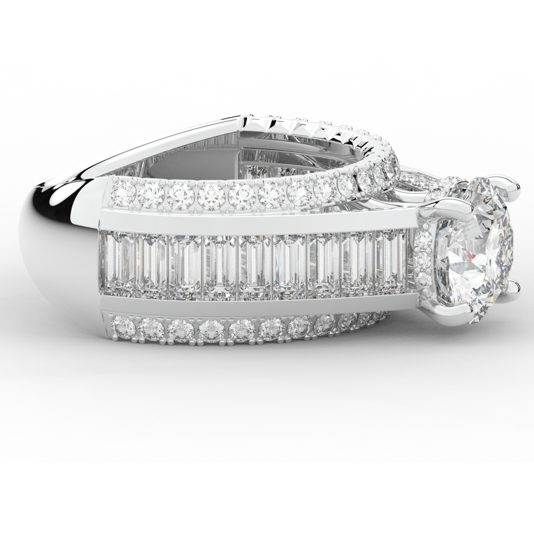 3.15CT.TW ROUND LAB DIAMOND ENGAGEMENT RING - Nazarelle