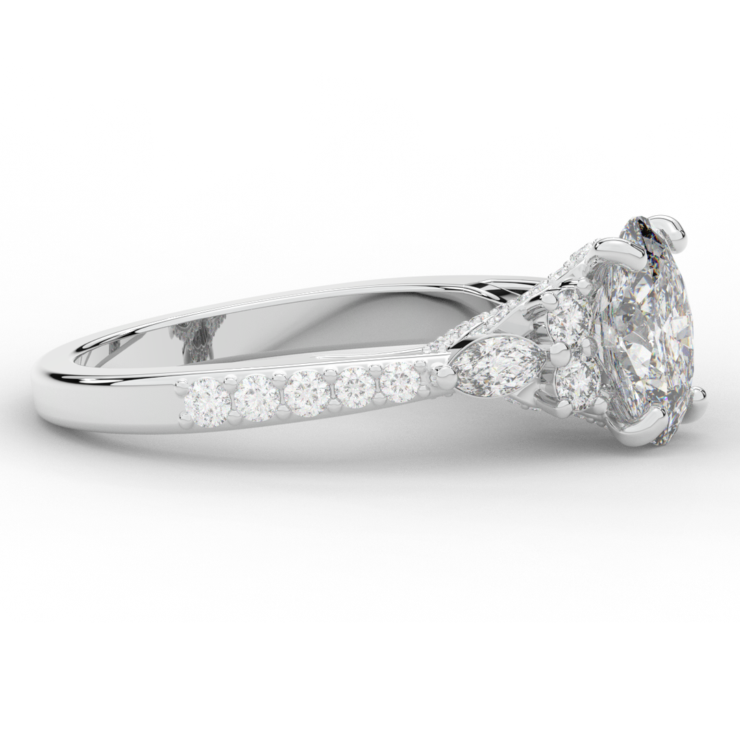 1.35CT.TW OVAL LAB DIAMOND ENGAGEMENT RING - Nazarelle