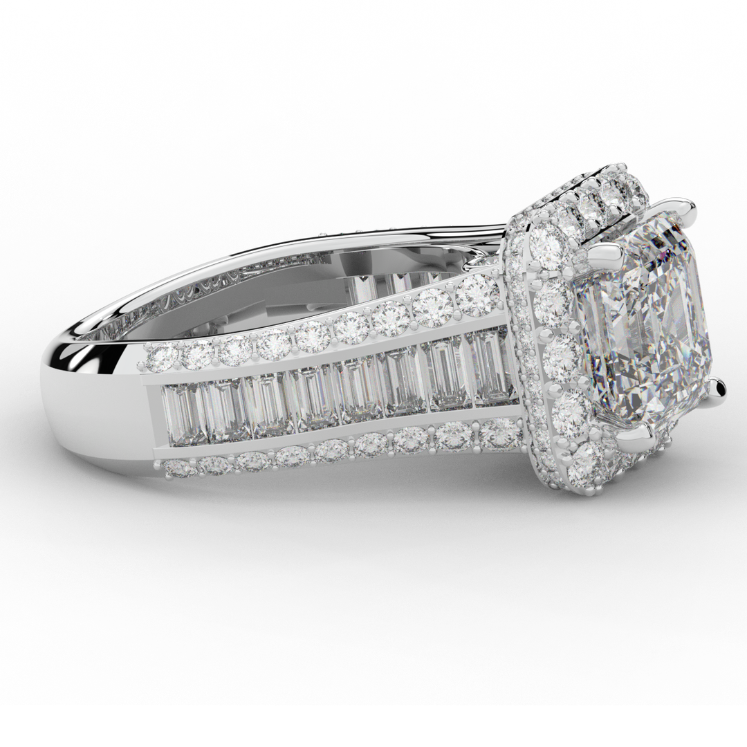 6.10CT.TW ASCHER LAB DIAMOND HALO ENGAGEMENT RING - Nazarelle