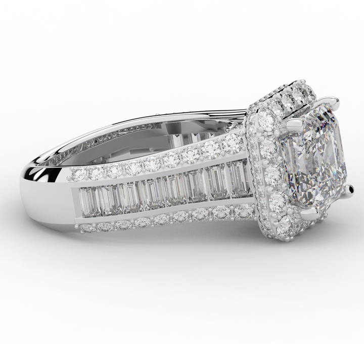 6.10CT.TW ASCHER LAB DIAMOND HALO ENGAGEMENT RING - Nazarelle