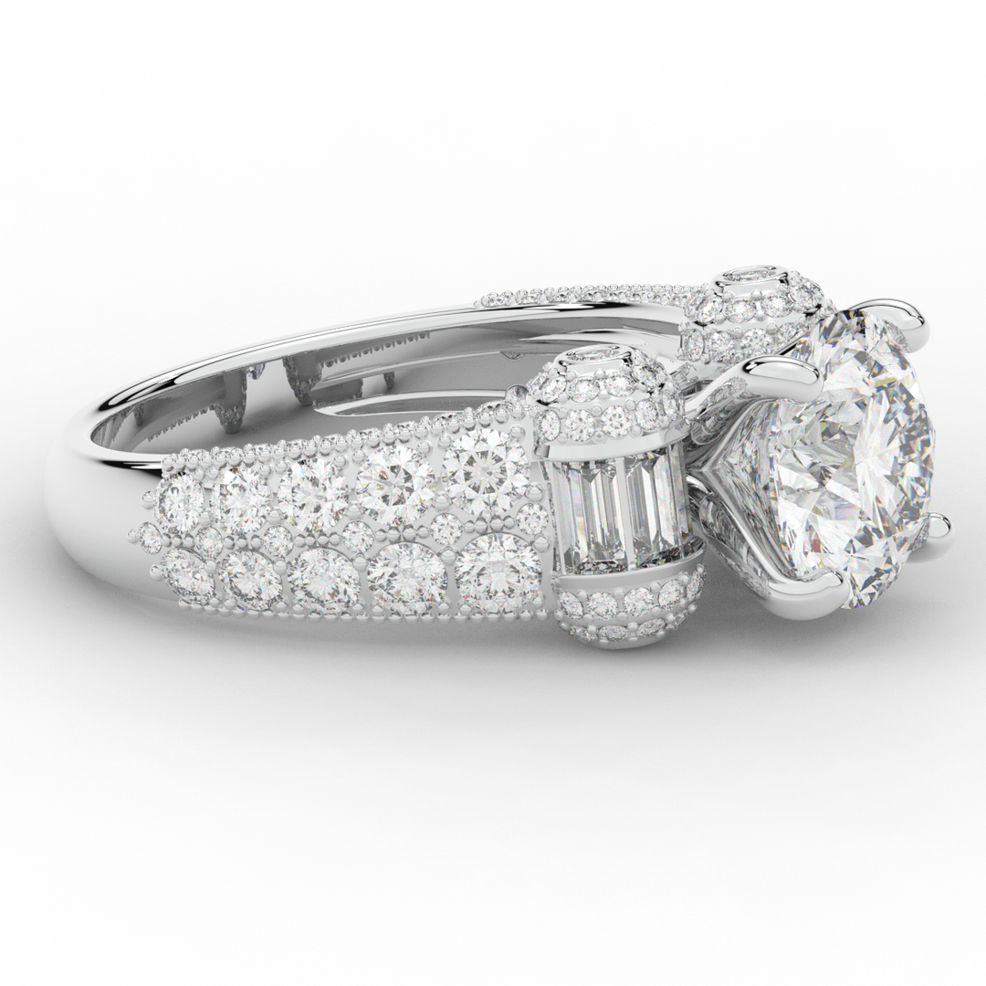 4.75CT.TW ROUND LAB DIAMOND ENGAGEMENT RING - Nazarelle