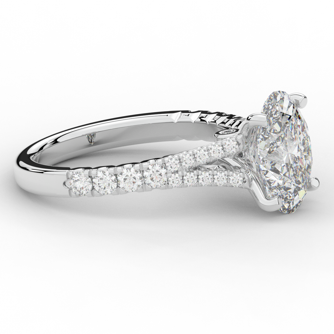 3.45CT.TW OVAL LAB DIAMOND ENGAGEMENT RING - Nazarelle