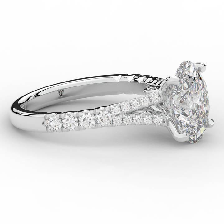 3.45CT.TW OVAL LAB DIAMOND ENGAGEMENT RING - Nazarelle