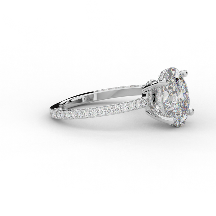 3.15CT.TW OVAL LAB DIAMOND SOLITAIRE ENGAGEMENT RING - Nazarelle