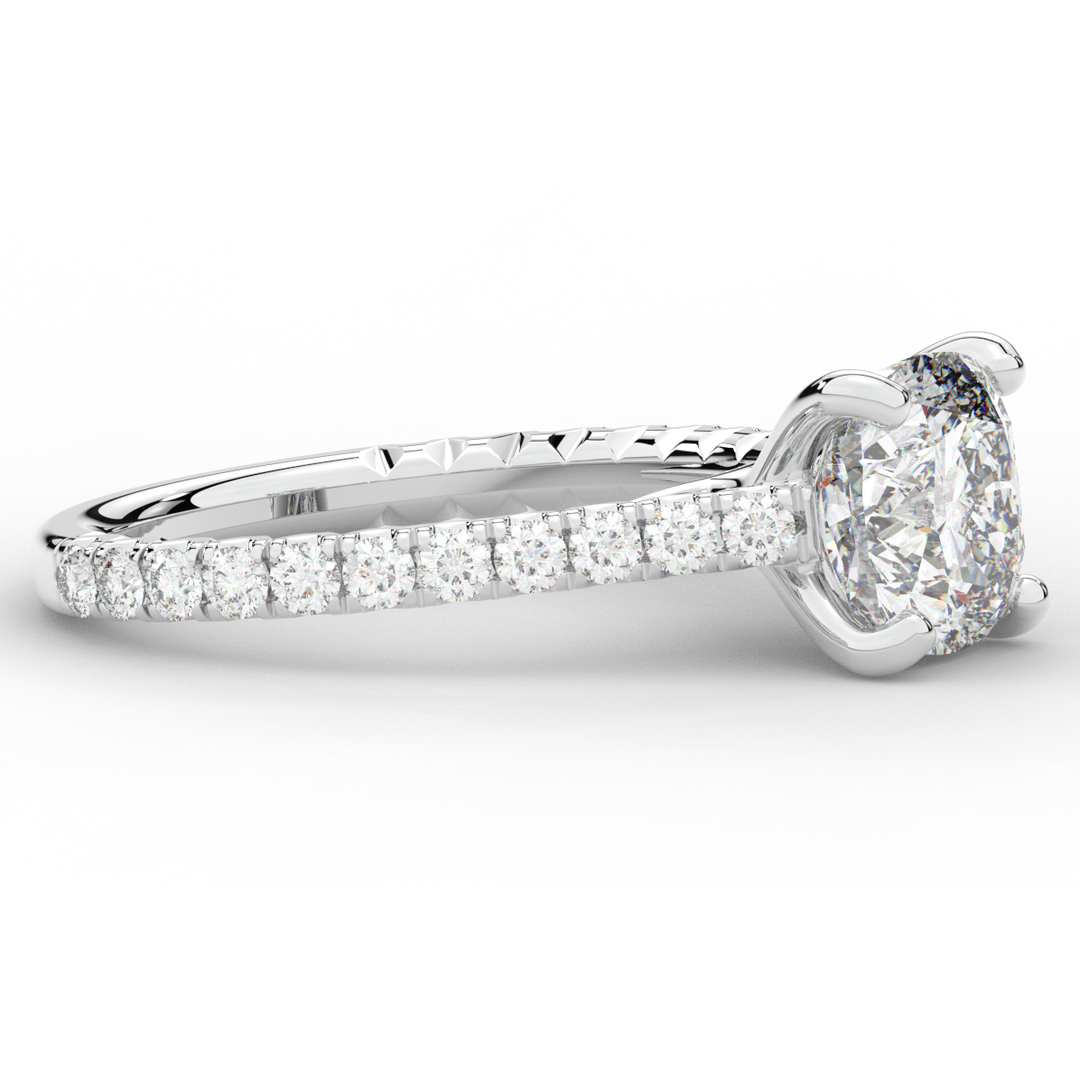 2.40CT.TW CUSHION LAB DIAMOND ENGAGEMENT RING - Nazarelle