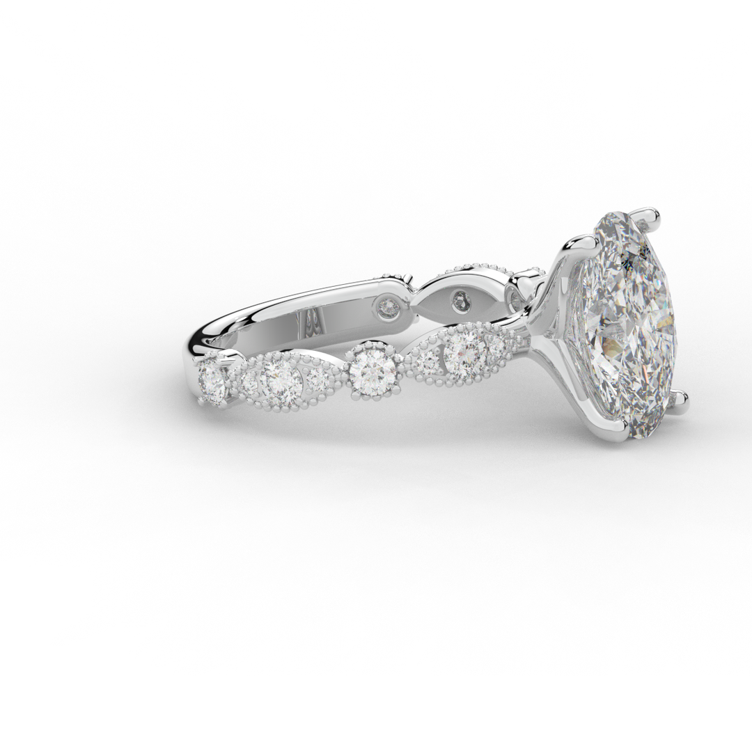 3.50CT.TW OVAL LAB DIAMOND SOLITAIRE ENGAGEMENT RING - Nazarelle
