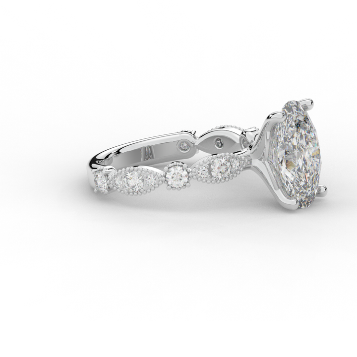 3.50CT.TW OVAL LAB DIAMOND SOLITAIRE ENGAGEMENT RING - Nazarelle