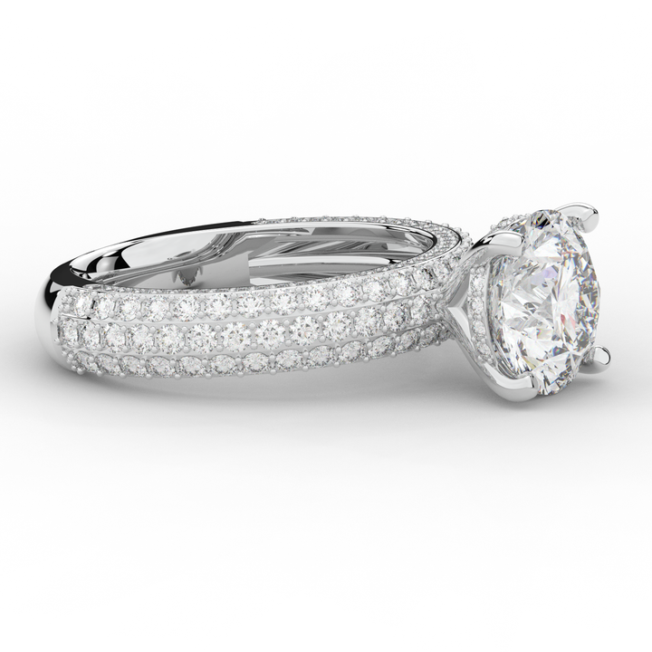 4.80CT.TW ROUND LAB DIAMOND UNDERHALO ENGAGEMENT RING - Nazarelle