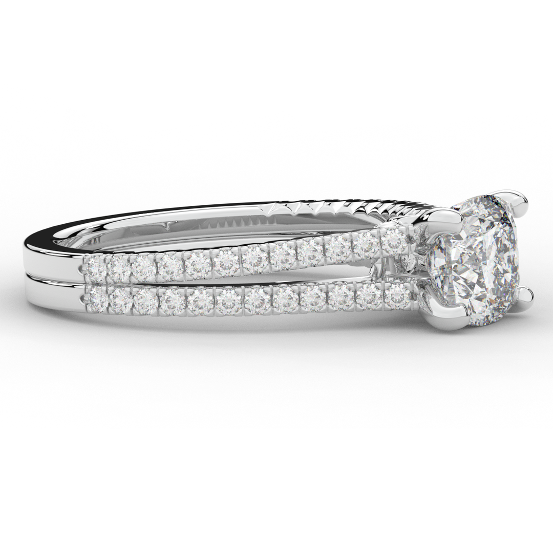 1.90CT.TW CUSHION LAB DIAMOND SOLITAIRE ENGAGEMENT RING - Nazarelle