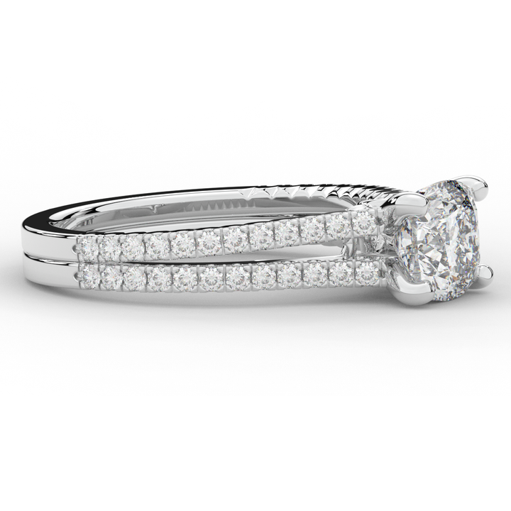 1.90CT.TW CUSHION LAB DIAMOND SOLITAIRE ENGAGEMENT RING - Nazarelle