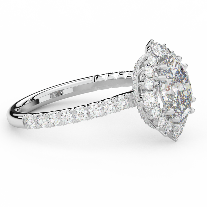 2.80CT.TW OVAL LAB DIAMOND HALO ENGAGEMENT RING - Nazarelle