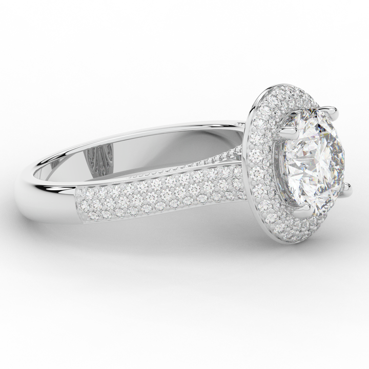2.45CT.TW ROUND LAB DIAMOND HALO ENGAGEMENT RING - Nazarelle