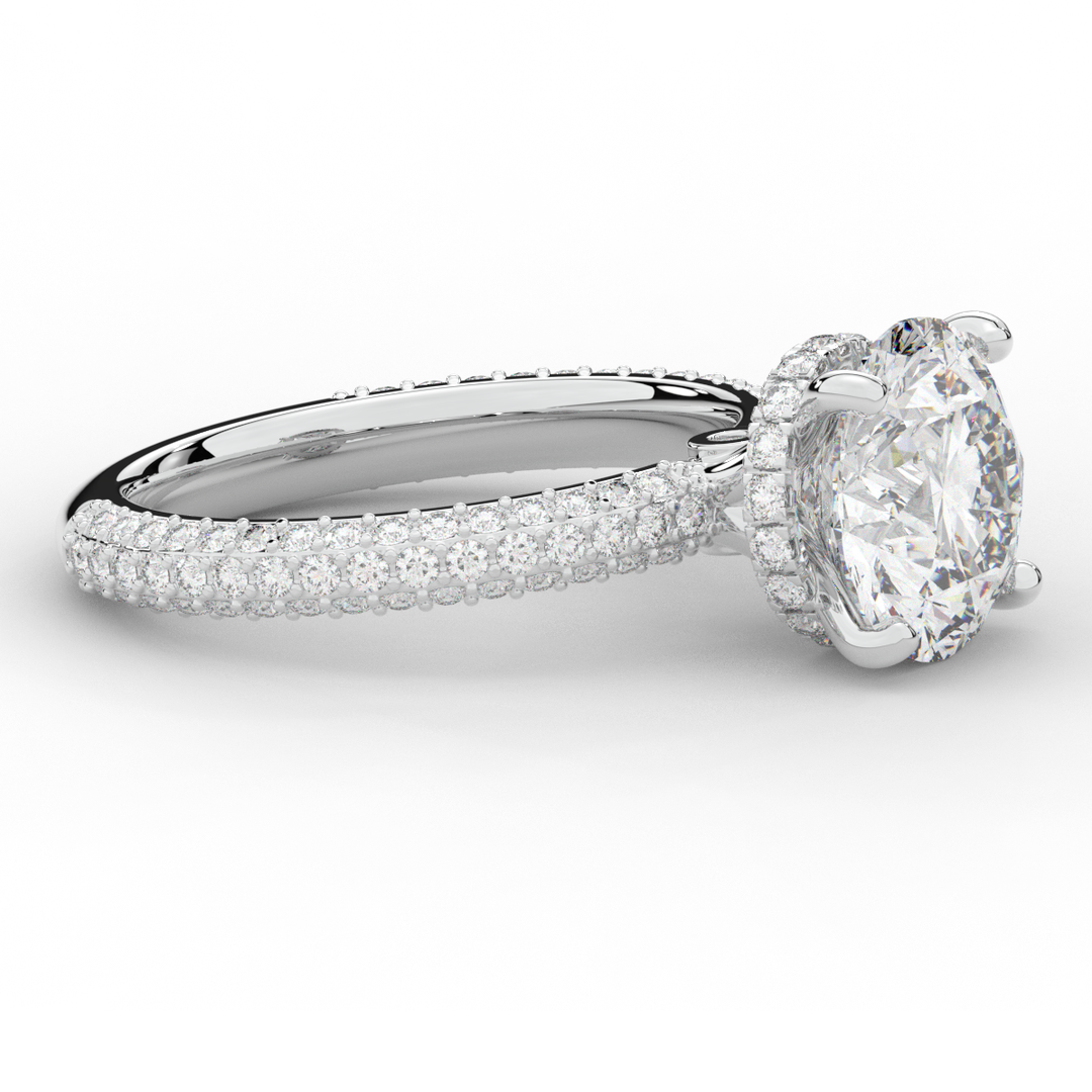 3.60CT.TW ROUND LAB DIAMOND SOLITAIRE ENGAGEMENT RING - Nazarelle
