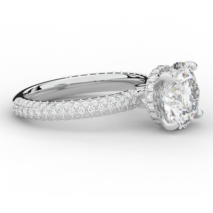 3.60CT.TW ROUND LAB DIAMOND SOLITAIRE ENGAGEMENT RING - Nazarelle