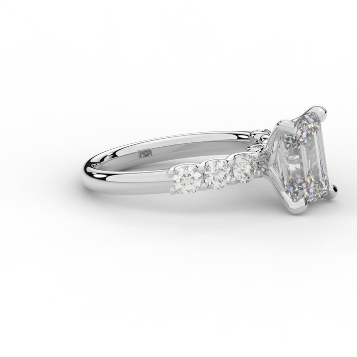 2.60CT.TW EMERALD CUT LAB DIAMOND SOLITAIRE ENGAGEMENT RING - Nazarelle