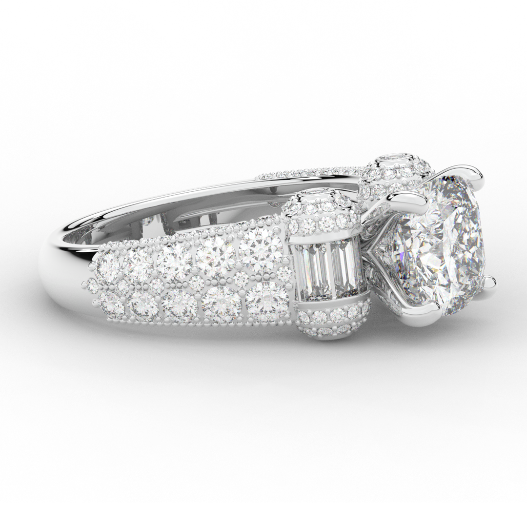 4.75CT.TW CUSHION LAB DIAMOND ENGAGEMENT RING - Nazarelle