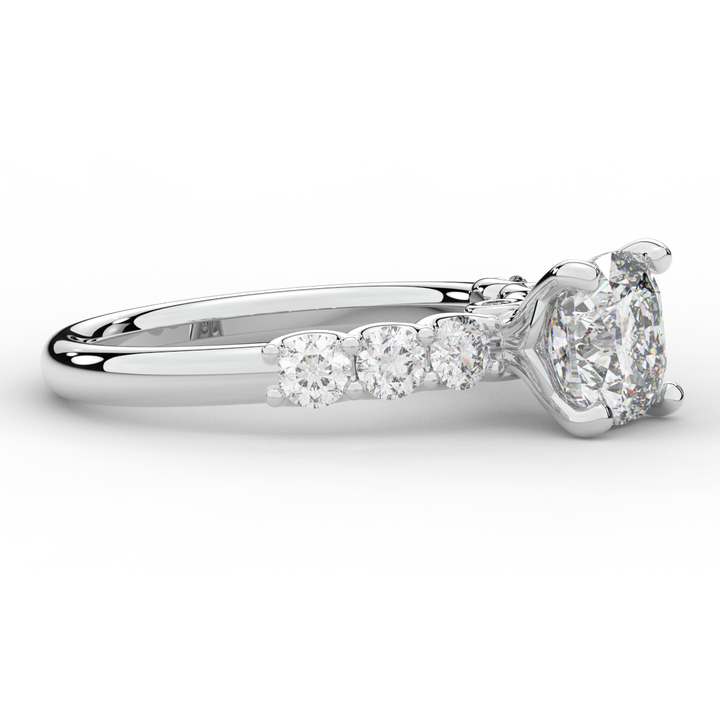 2.60CT.TW CUSHION LAB DIAMOND SOLITAIRE ENGAGEMENT RING - Nazarelle