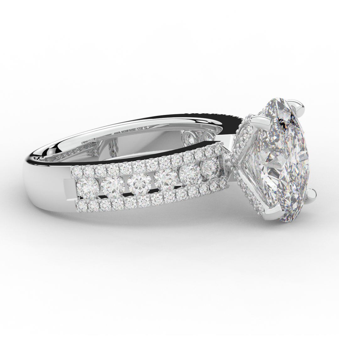 3.95CT.TW OVAL LAB DIAMOND SOLITAIRE ENGAGEMENT RING - Nazarelle