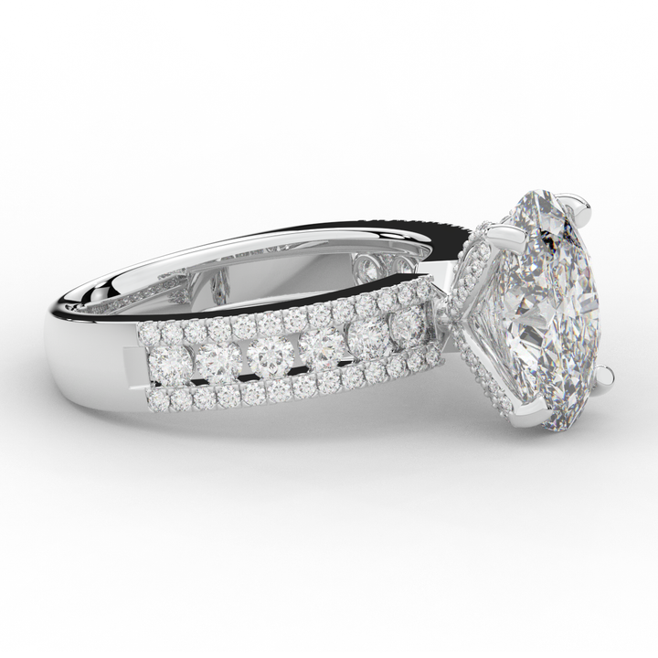 3.95CT.TW OVAL LAB DIAMOND SOLITAIRE ENGAGEMENT RING - Nazarelle