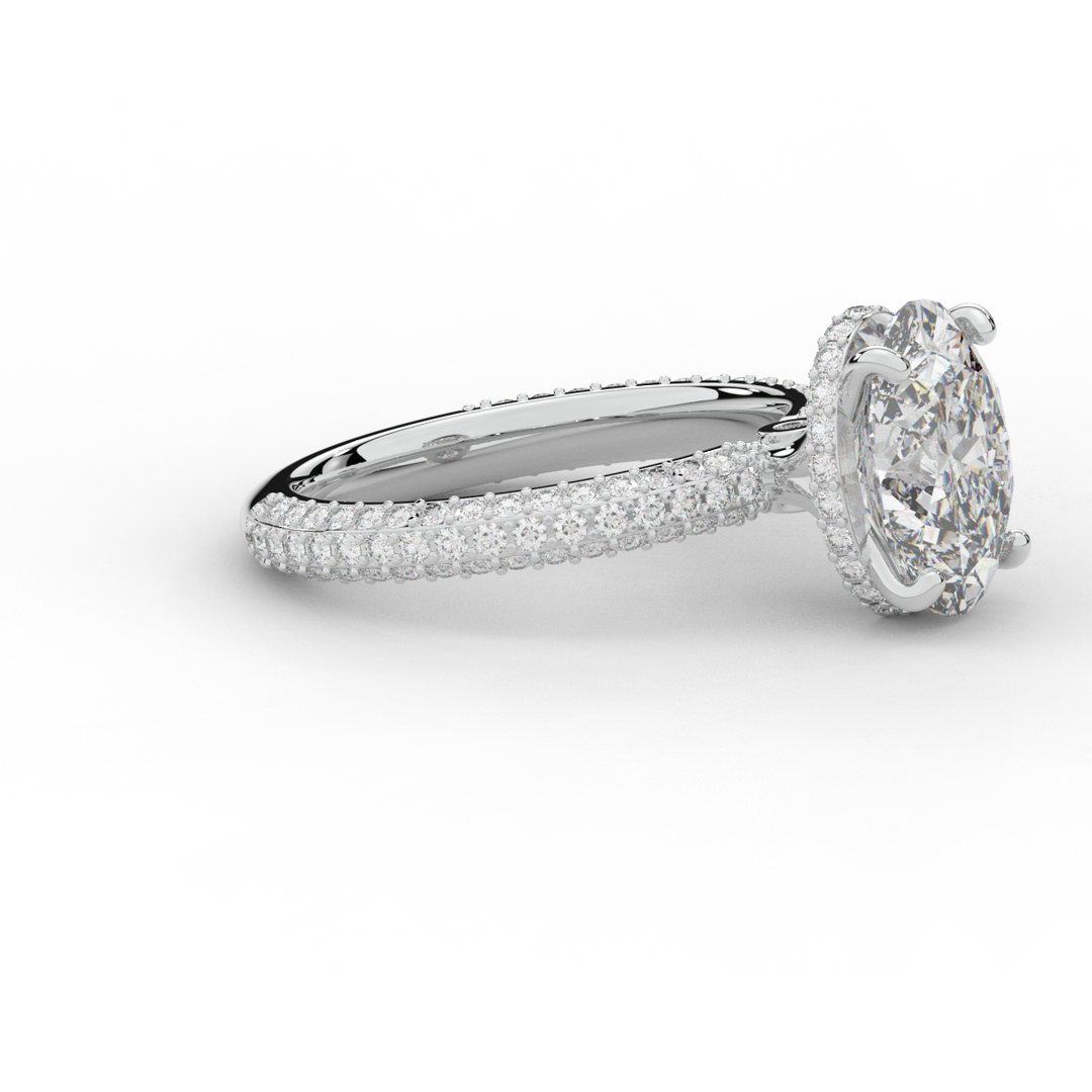 3.60CT.TW OVAL LAB DIAMOND SOLITAIRE ENGAGEMENT RING - Nazarelle