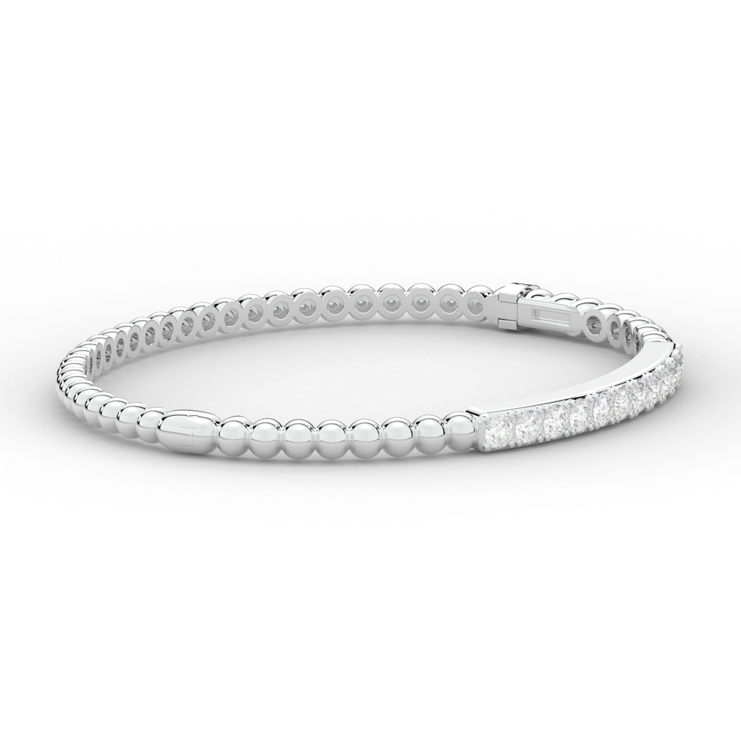 1.10CT.TW ROUND LAB DIAMOND BANGLE - Nazarelle