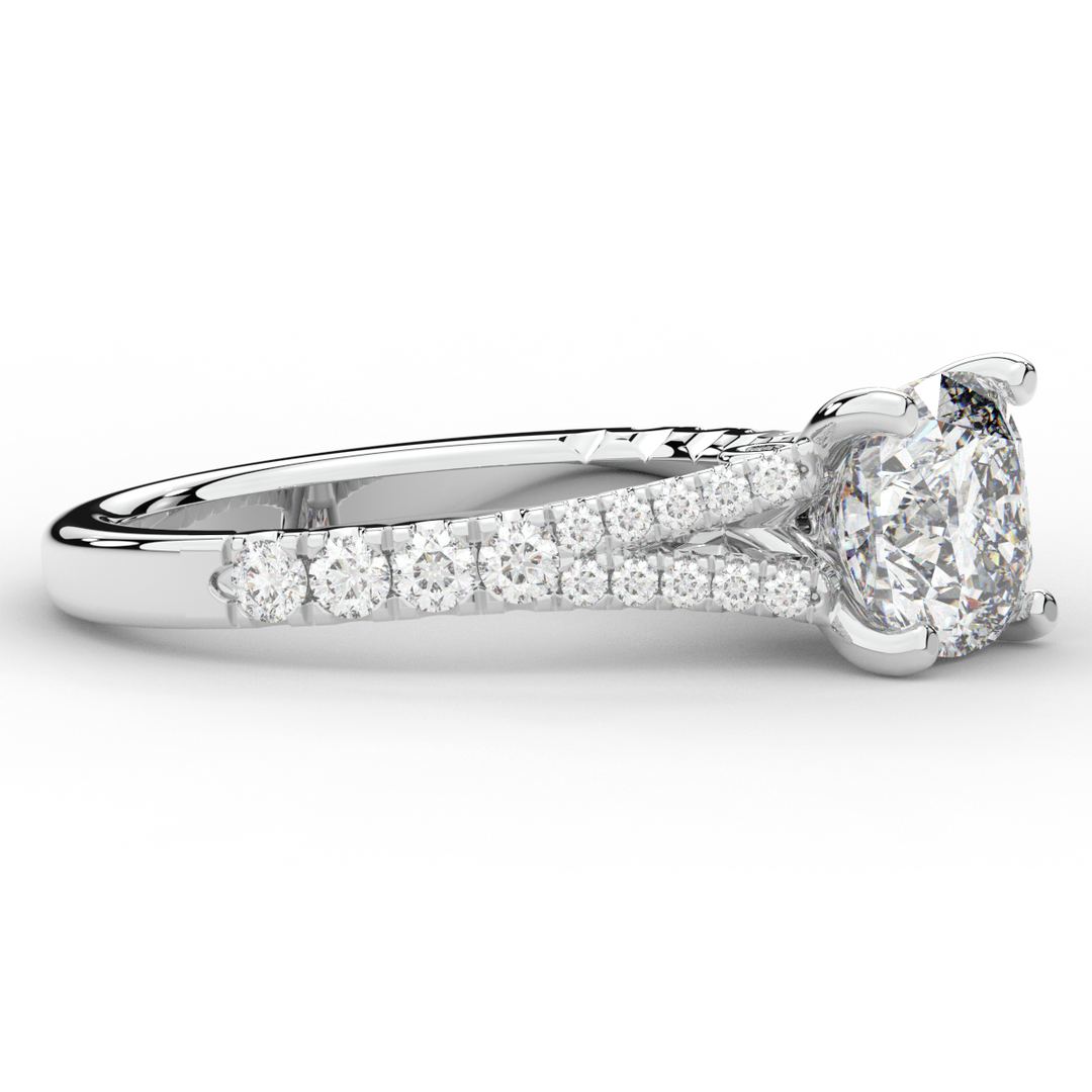2.45CT.TW CUSHION LAB DIAMOND ENGAGEMENT RING - Nazarelle