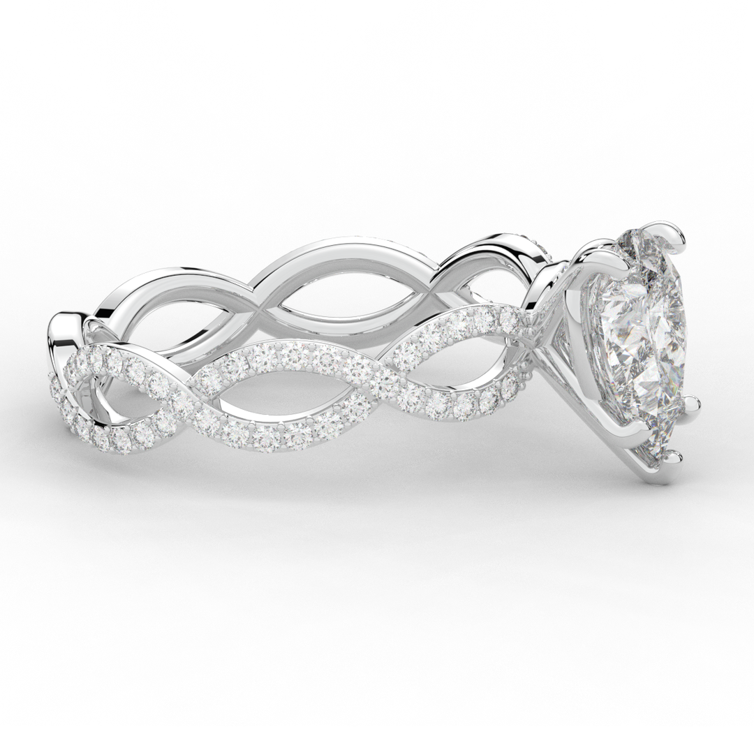 1.30CT.TW PEAR LAB DIAMOND TWIST BAND ENGAGEMENT RING - Nazarelle