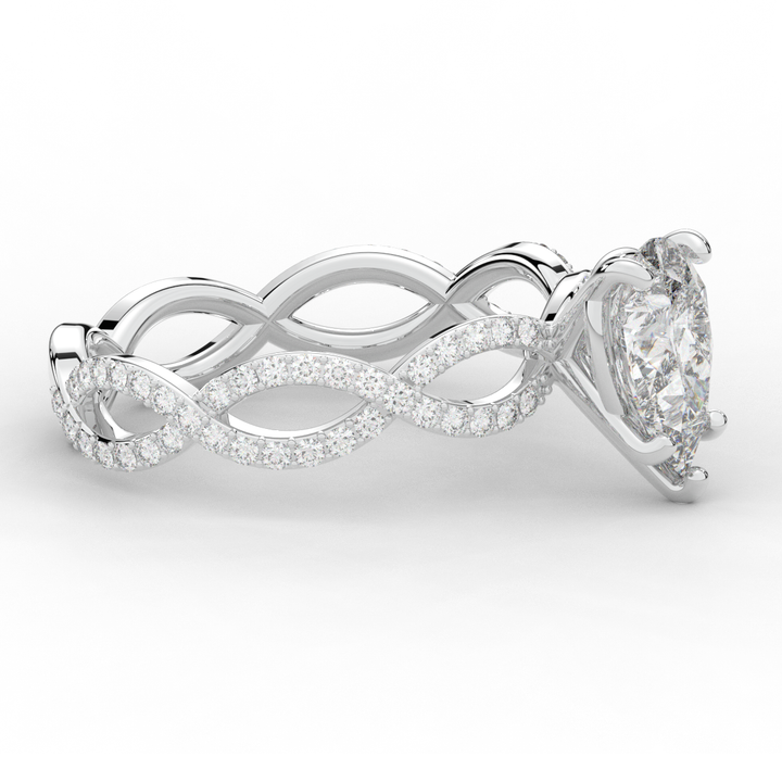 1.30CT.TW PEAR LAB DIAMOND TWIST BAND ENGAGEMENT RING - Nazarelle
