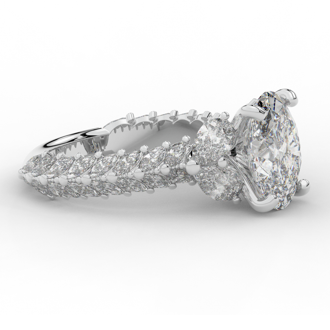 5.25CT.TW OVAL LAB DIAMOND HALO ENGAGEMENT RING - Nazarelle
