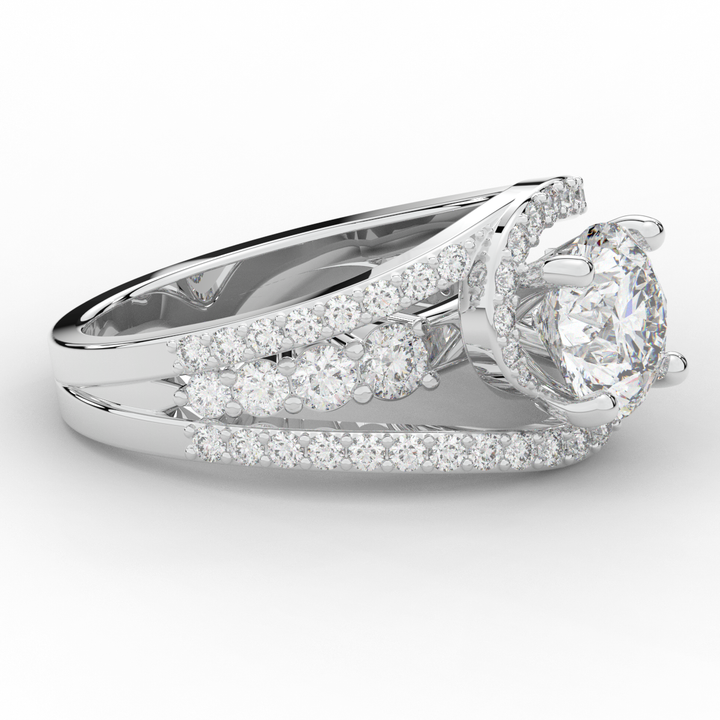 3.30CT.TW ROUND LAB DIAMOND ENGAGEMENT RING - Nazarelle